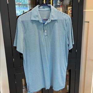 Blue Striped Polo Shirt by Southern Tide